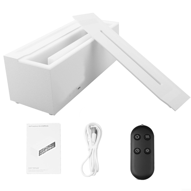 3D Flame Fireplace Humidifier Quiet Aroma Diffuser with Controller 150ml