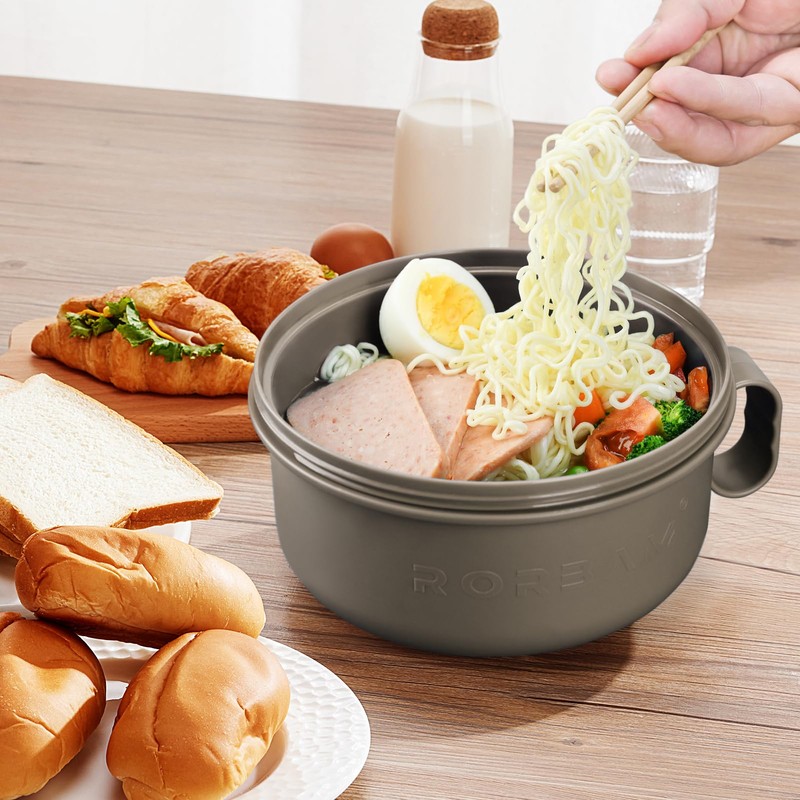 RORBAM Ramen Cooker,Microwave Ramen Bowl,Ramen Noodle Bowl 48 oz, College