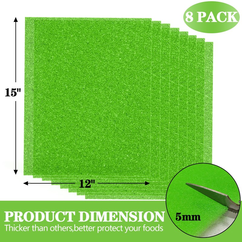 MAXTBEE 8 Pcs Refrigerator Drawer Liners for Fruit and Vegetables