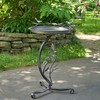 Zaer Ltd. Shallow Birdbath on Curved Branch Stand (Galvanized Finish)