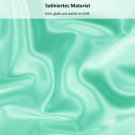 Lirex Satin Fitted Sheet 160 x 200 cm, Silk Fitted Sheet Luxurious and Silky Smooth Soft Microfibre Bed Sheet for up to 35 cm Mattress, Aqua