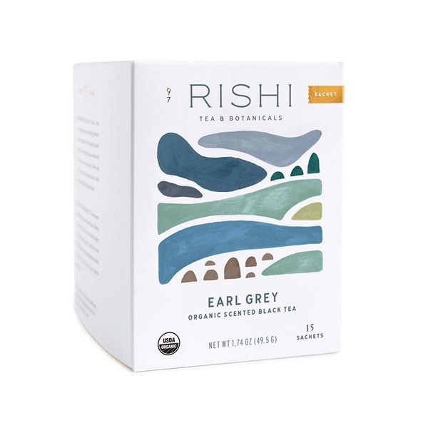 Rishi Tea Earl Grey Herbal Tea | Immune Support, Organic, Caffeinated, Black Tea, Citrus Flavors for Taste | 15 Sachet Bags, 1.75 oz (Pack of 1) (1588102)