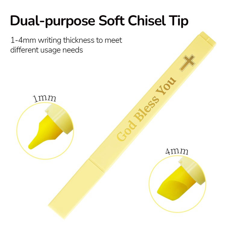JIXZEN 6Pcs Aesthetic Highlighters, Yellow highlighter, No Bleed with Soft