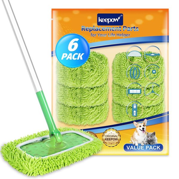 KEEPOW Dry Sweeping/Wet Mopping Cloths for Swiffer Sweeper Mop Deluxe