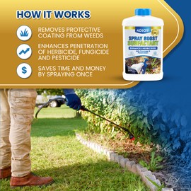 Adios! Spray Boost Surfactant for Herbicide and Weeds, Treats 400 Gallons, Nonionic Wetting Agent - 1 Gallon (128oz)