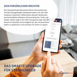 iQ powerGuard Smart Electricity Meter with Interface, iQ Cloud, App, Alarm Function & WLAN - Digital Monitoring of Power Consumption & Costs - Current Meter & Power Consumption Meter with WiFi