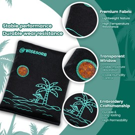 Wisesorb 2 x 500Gram Rechargeable Silica Gel Desiccant Packs, Microwave Reactivated Moisture Absorbers Bag, Color Indicating Reusable Dehumidifier for Car, Closet, Basement, Garage