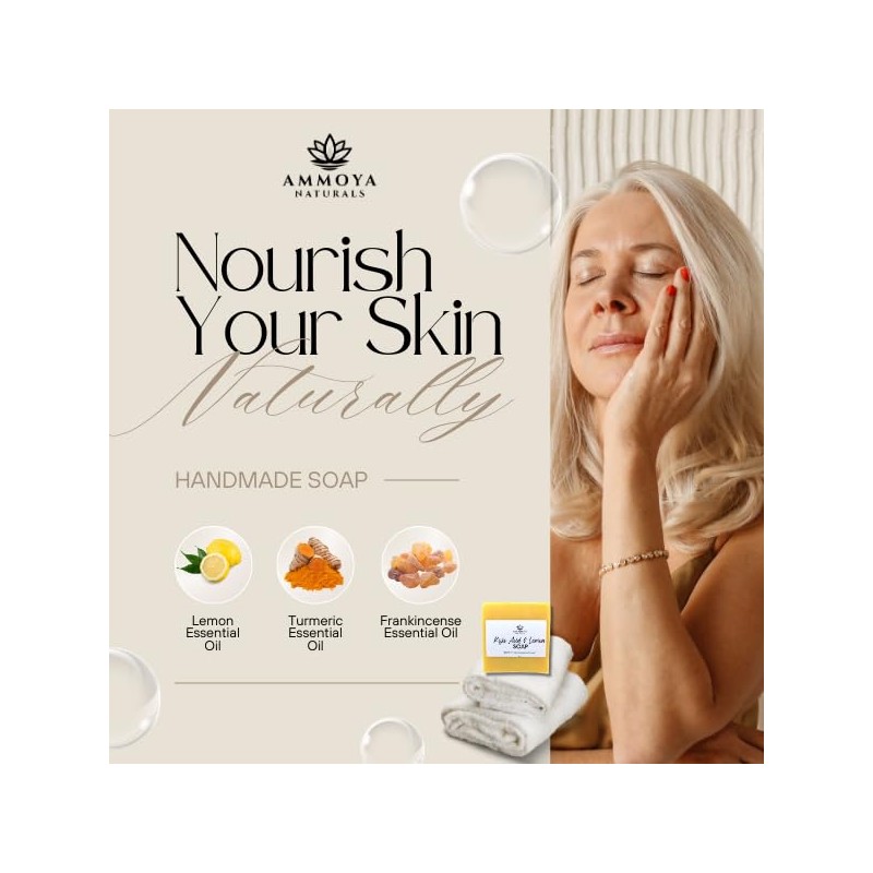 Ammoya Naturals Revitalizing Lemon Soap – Kojic & Turmeric Goat