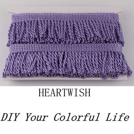 HEARTWISH Curtain Fringes Bullion Fringe Trim 2.5Inch Wide 5 Yards Long,Fabric Trims and Embellishments Curtain Weights Fringes for Sewing DIY Decoration Black Gold White (Purple)