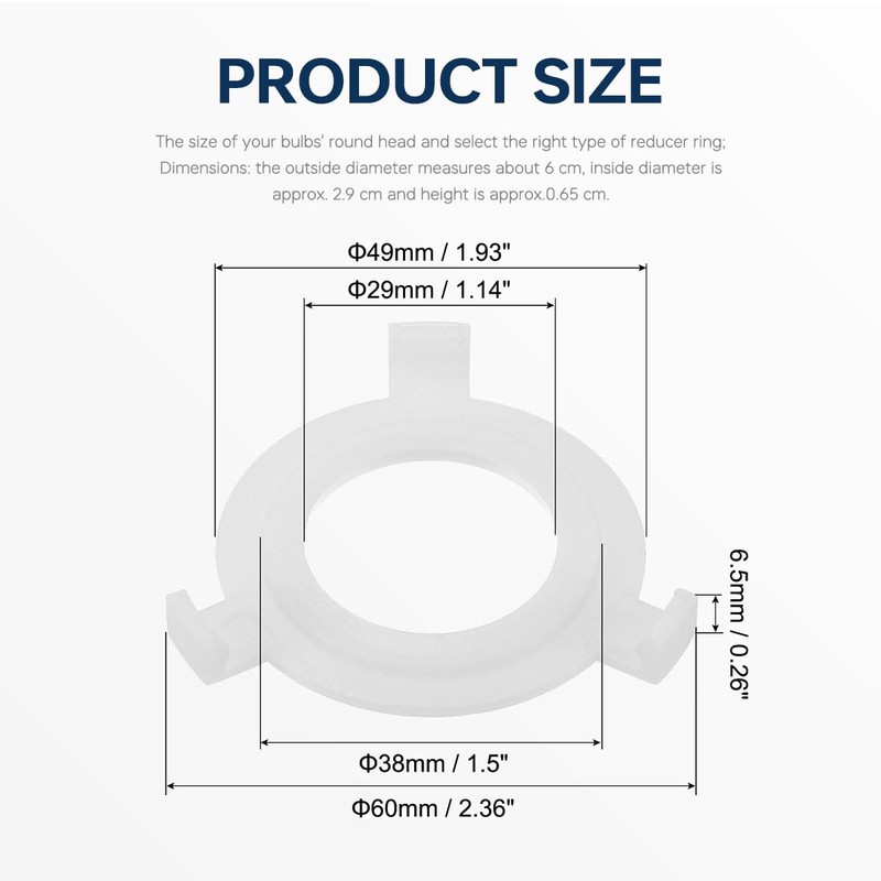Acmerota 15 Pack Lampshade Reducing Ring E27 to E14 Adapter