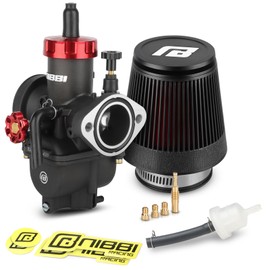 NIBBI 26mm Carburetor with CNC 48mm Air Filter kit,PE26FL Carburetor fit for 200cc Dirt Bike,Upgrade for VM26 PZ27 Performance Parts