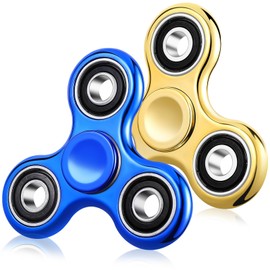 Fidget Spinner 2 Pack, Stress Anxiety Relief Sensory Fidget Toys for Kids Adults, Cool Electroplated Fidget Spinners for ADHD Autism Birthday Gifts Stocking Stuffers Classroom Prizes for Boys Girls