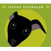 To Italian Grey Hound Black Dog Stickers Green Back