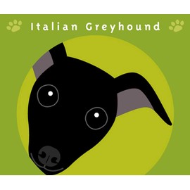 To Italian Grey Hound Black Dog Stickers Green Back