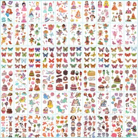 500 patterns (60 Sheets) of temporary tattoo stickers are gifts for boys and girls, and Princess, butterfly and animal tattoos are prepared for children's birthday parties and family gatherings