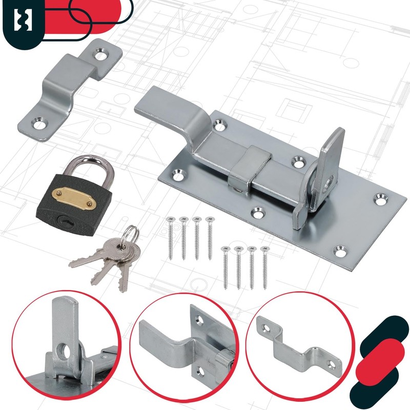 KOTARBAU® Universal Lock Bolt Steel Bolt with Padlock 50 x