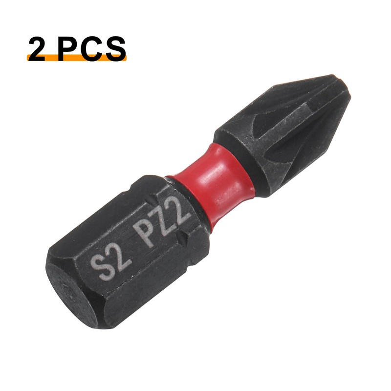 sourcing map 2pcs PZ2 Screwdriver Bit 1/4" Hex Shank 25mm/1"