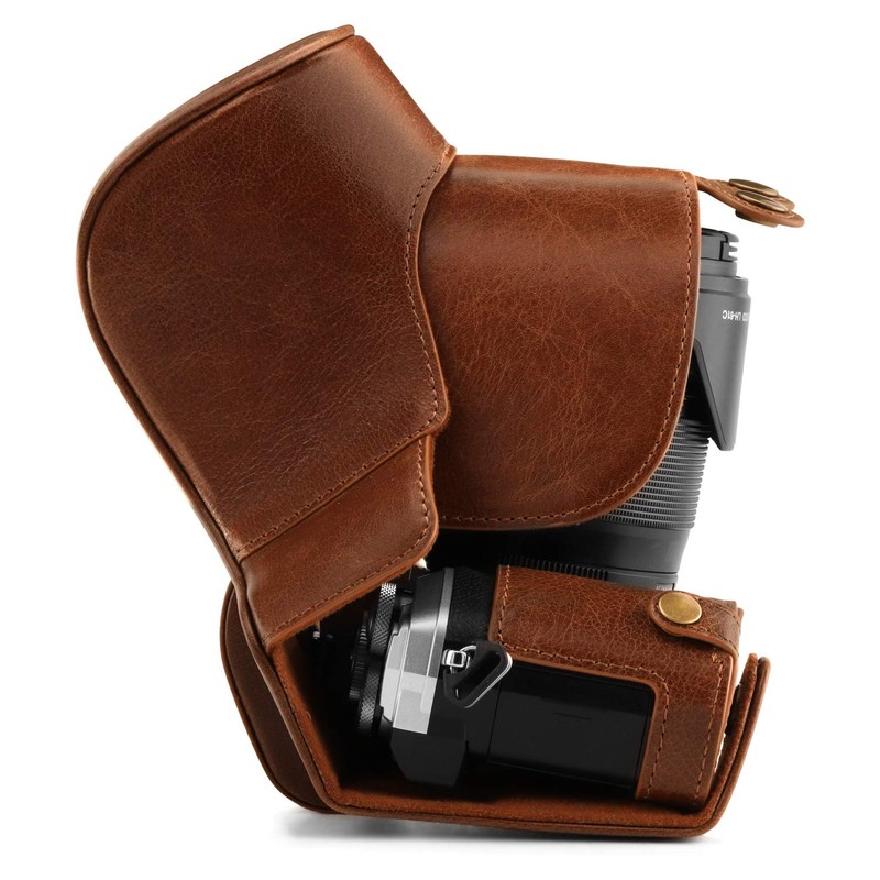 MegaGear Ever Ready MG1863 Brown Genuine Leather Camera Case Bag