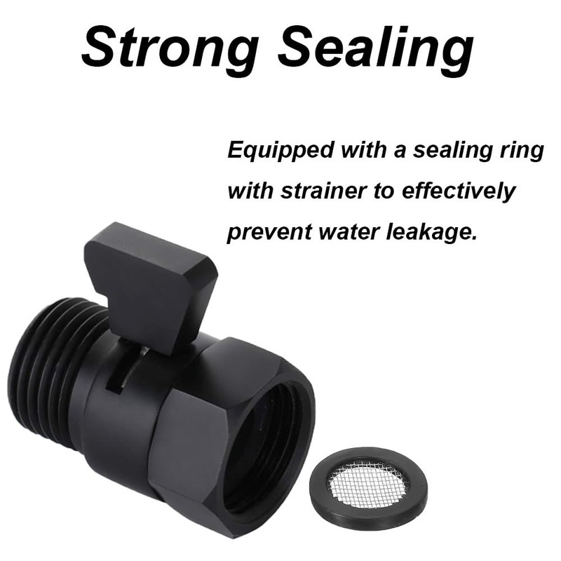 Shower Flow Control Valve, Shower Head Shut-off Valve with Handle