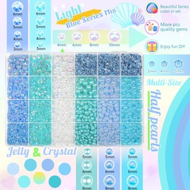 qiipii Light Blue 3-10mm Flatback Pearls and Resin Rhinestones w B7000 Jewelry Glue for Bedazzling Crafting Half Pearls Stones Diamonds for Face Eyes Makeup Tumblers Bottles DIY Crafts Grad Cap Shoes