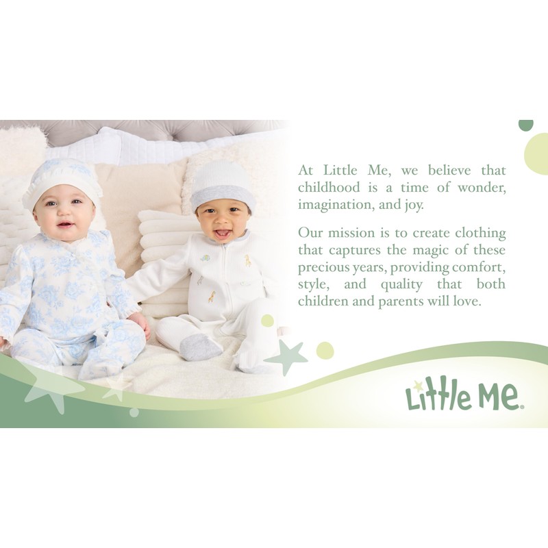 Little Me - Pijama Unisex para bebé, 100% algodón, sin