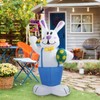 6.5FT High Easter Blue Bunny Holding Easter Egg Inflatable Yard