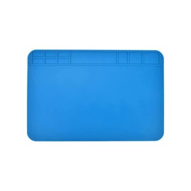 Soldering Mat, Soldering Pad, Work Repair Mat, Soldering Station Mat, Work Solder Station Pad, for Soldering Electronic Components and Circuit Boards, 30 x 20cm, Blue