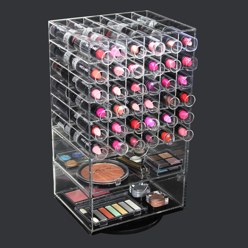 MOOCA Acrylic Rotating Makeup Organizer Desktop Cosmetics Storage Tower Makeup
