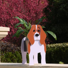 Fitcho Beagle Gifts for Women,Beagle Dog Planter Outdoor Plant Pot,Cute Dog Flower Pots for Garden Decoration,Birthday Gifts for Women,Plant Container Holder Small Beagle
