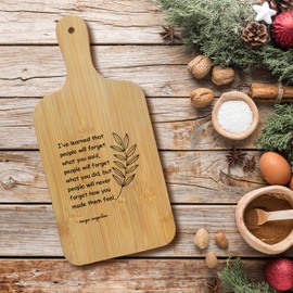 FONDCANYON Inspirational Gifts for Women 15x7 Cutting Chopping Board with Handle, Motivational Encouragement Gifts Cutting Boards for Kitchen, Maya Angelou Quotes Decorative Cheese Charcuterie Board