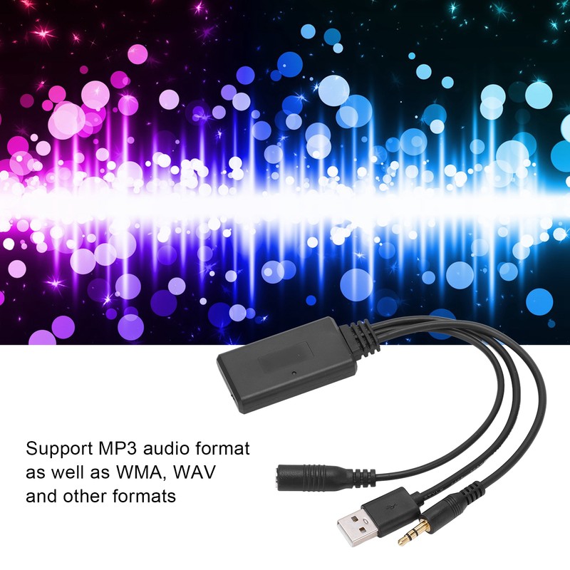 Car Aux Bluetooth 5.0 Adapter Audio Cable with Microphone Handsfree