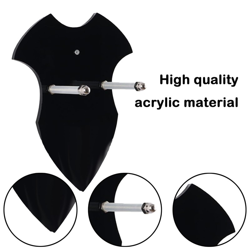 NIYATA Pack of 2 Acrylic Sword Wall Mounts, Black, Sword