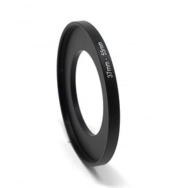 System-S Lens Adapter 37mm Thread to 55mm Step Up Ring in Black for Filter