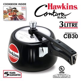 Hawkins CB30 Hard Anodised Pressure Cooker, 3-Liter, Contura Black