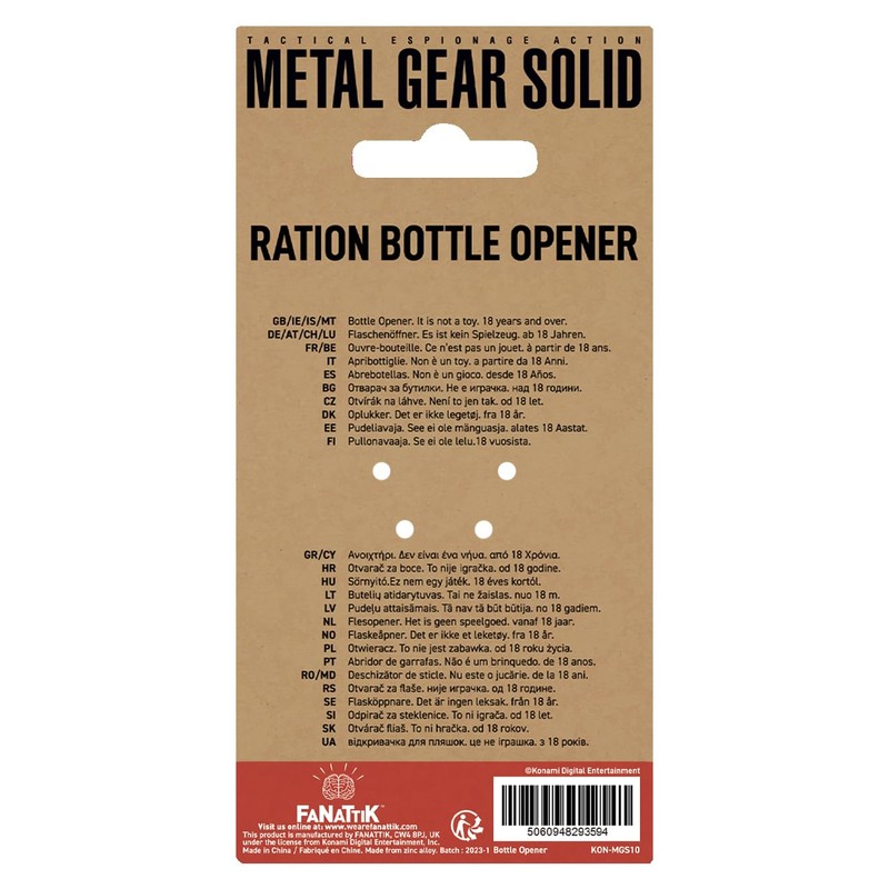 Metal Gear Solid Ration Magnetic Back Bottle Opener