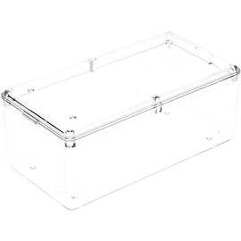 Pioneer Plastics 155C Clear Rectangular Plastic Container, 4.3125" W x 2.25" D x 1.75" H
