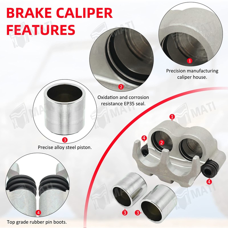M MATI Front Left Right Brake Caliper Set with Pads