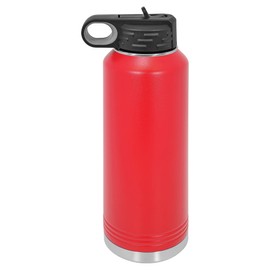 Adventure Awaits Water Bottle | Insulated Water Bottles | Laser Engraved Water Bottle | Stainless Steel Water Bottle with Straw (20 oz, Red)