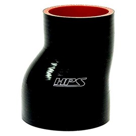 HPS Performance HTSOR-200-250-BLK High Temp 4-ply Reinforced Silicone Offset Reducer Coupler Hose, 60 PSI Maximum Pressure, 3" Length, 2" > 2-1/2" ID, Black