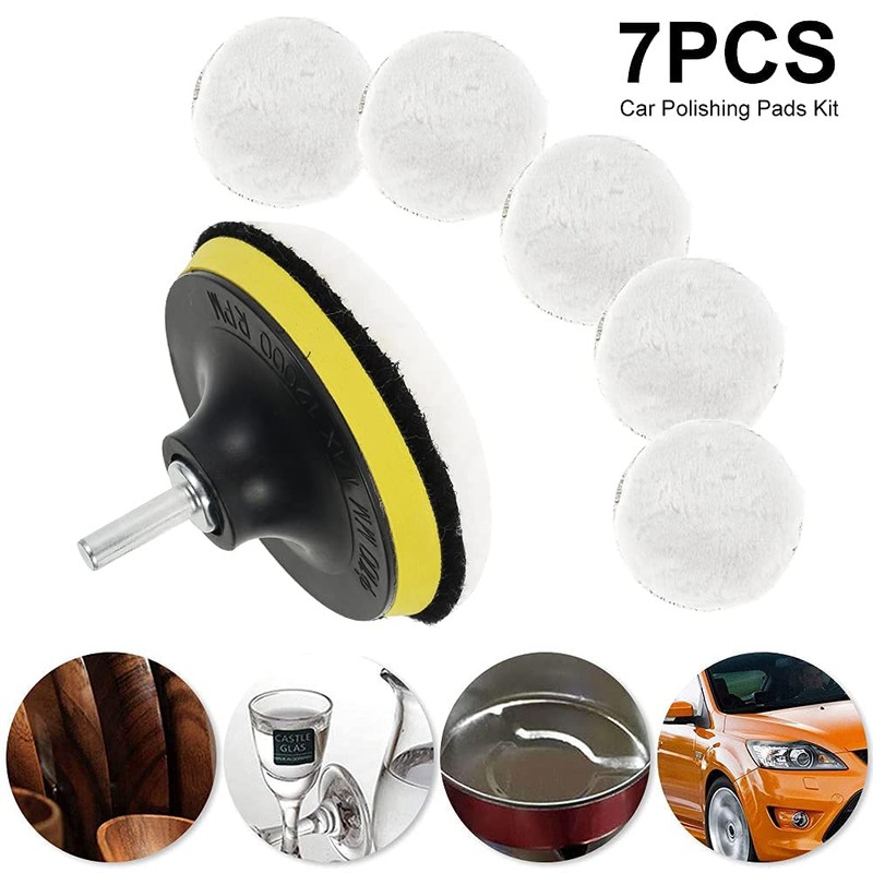 7 Pcs Wool Polishing Buffing Pads Buffer Foam Drill Wheel