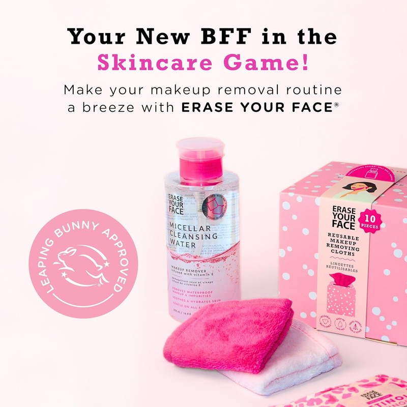 ERASE YOUR FACE Danielle Enterprises - Paños de maquillaje reutilizables