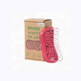 Tangols Double Curved Detangling Hair Brush-100% Bio-Friendly Detangler Hair Brush w/Ultra-Soft Anti Knot Nylon Bristles-Does not Pull on Hair for all Hair Types, Unisex Adults, Kids (Red)