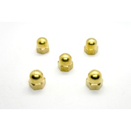 Dome Nuts Brass M6, 6mm Inner Diameter x 11.5mm Height DIN1587 Pack of 5 (M6, 6mm inner diameter)