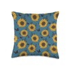 Smarty Pants Designs Modern Sunflower Floral Pattern Throw Pillow, 16x16,
