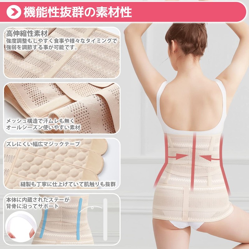 [RIRIOA] 腰 サポーター 骨盤ベルト 2点セット (腰 骨盤 をダブルサポート コルセット マタニティ