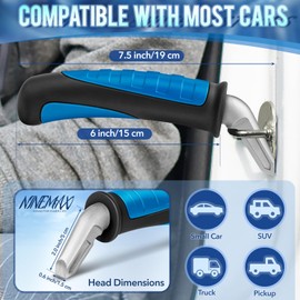 NINEMAX 2 Pack Car Handle Assist for Elderly Car Door Handle: Vehicle Support Handle for Seniors,Auto Cane for Getting in/Out of Car,Transfer Automotive Latch Grab Handle Window Breaker (Black/Blue)