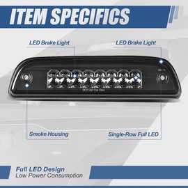 Auto Dynasty LED 3rd Third Brake Light Compatible with 1995-2016 Toyota Tacoma, Rear Center Cab Cargo Lamp High Mount Stop light