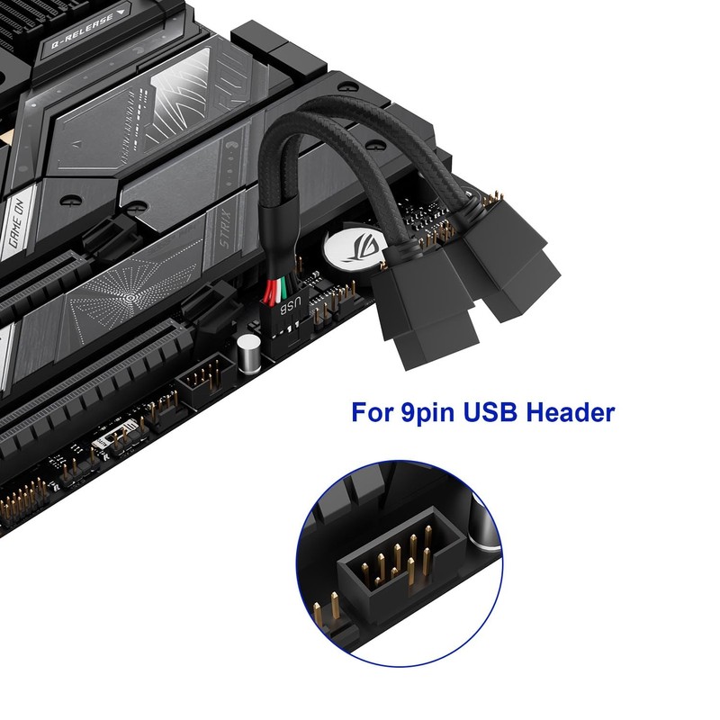 SSSUWP Motherboard 9pin USB2.0 to Dual 9pin Extension Cable, 9