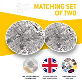 Vinyl Stickers (Set of 2) 25cm - Houston Urban Street Map USA #3365