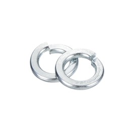 sourcing map #10 Split Lock Washer, 100Pcs Carbon Steel Spring Lock Washers Metal Split Ring Washer for Screw Bolts Machinery Silver Blue